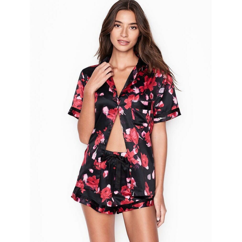 VS After Hours Satin PJ set with Slippers